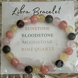 Libra Bracelet with Sunstone, Bloodstone, Moonstone, and Rose Quartz